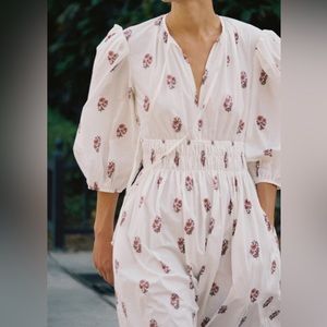 Ciao Lucia Georgina Smocked Dress Blush M NWOT